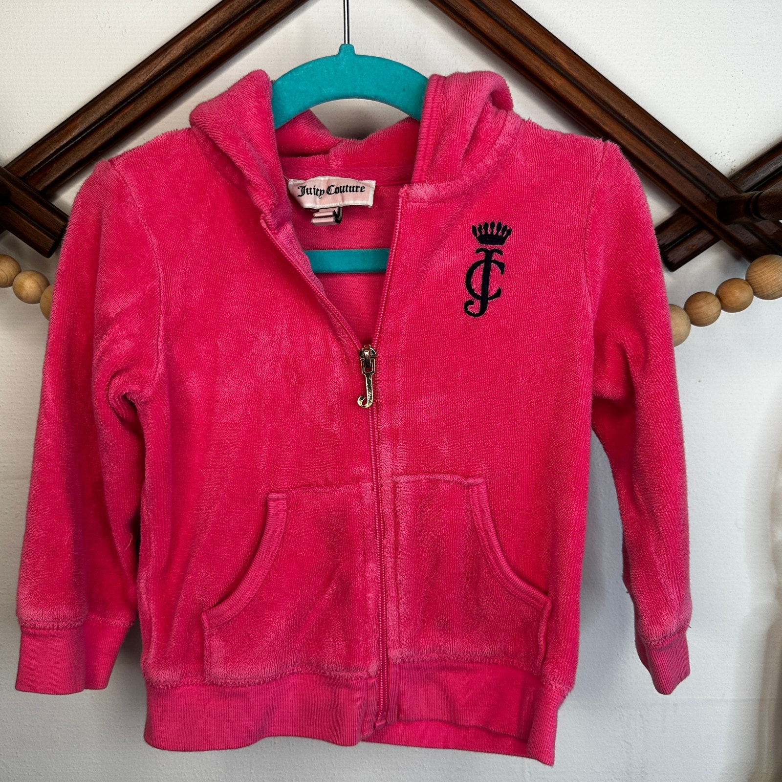 Juicy Couture Pink Crush Velour Velvet Zip Hoodie